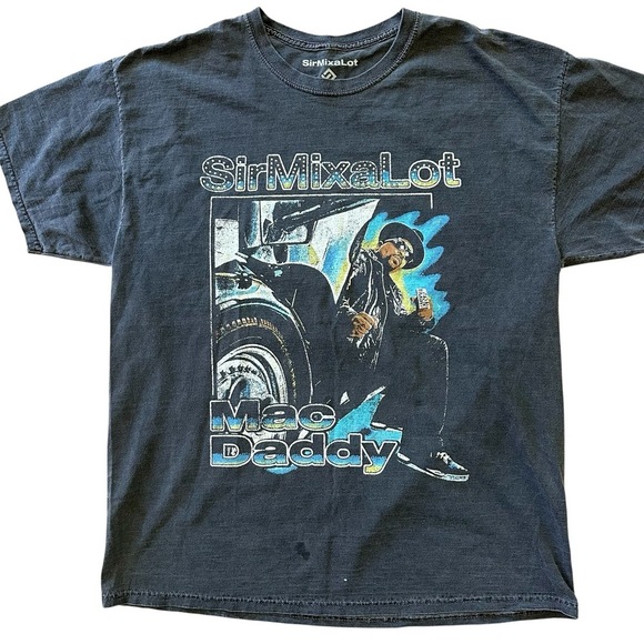 Sir MixaLot Mac Daddy Rhinestone Band Tee MEDIUM Dark Gray - Picture 1 of 6